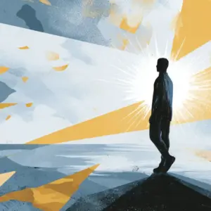 Illustration of a human silhouette formed by light, reflecting God’s image and divine identity.