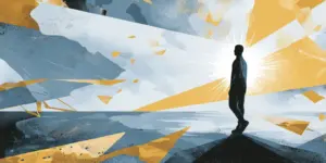 Illustration of a human silhouette formed by light, reflecting God’s image and divine identity.