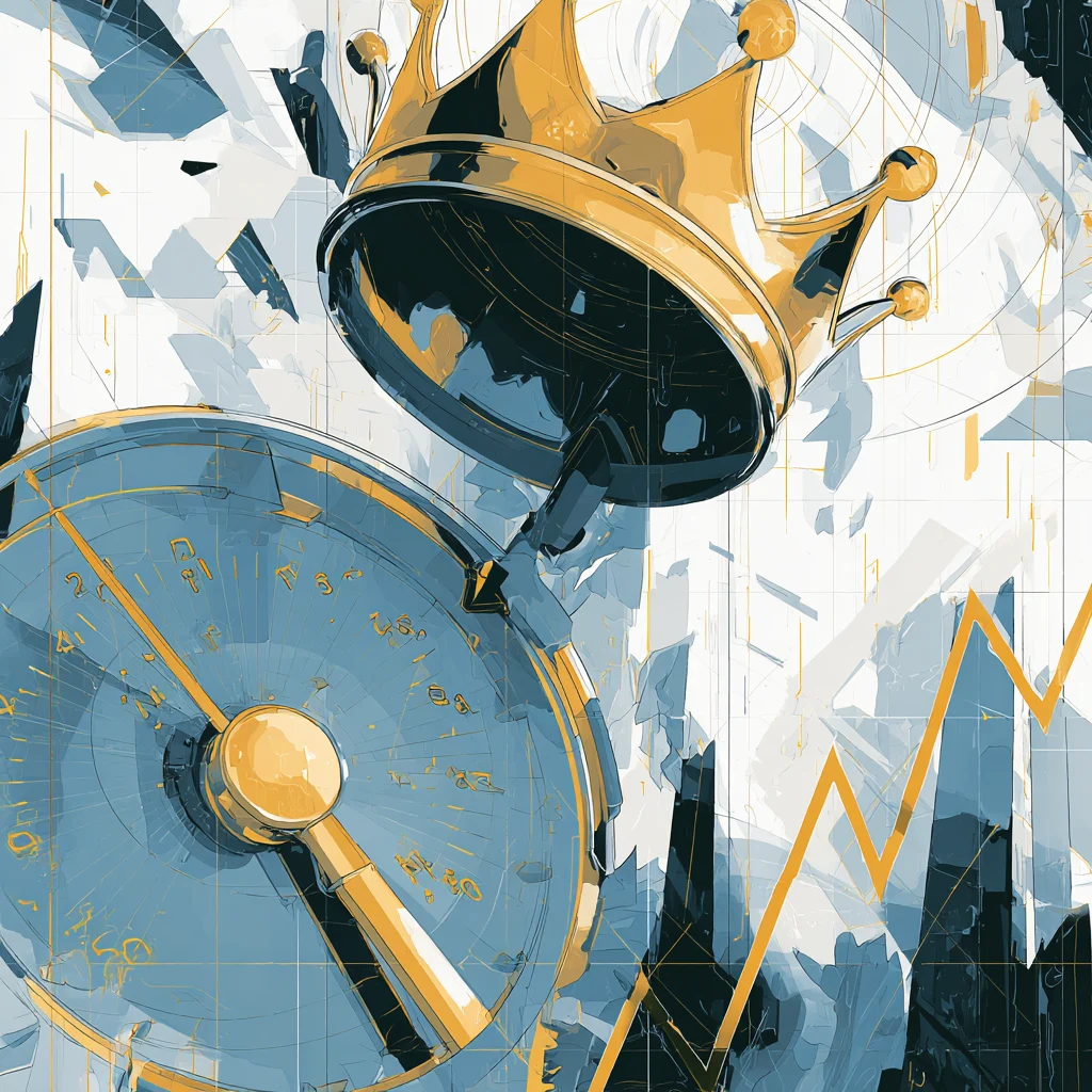 Illustration of a cross standing steady over a city skyline while waves of pressure and chaos swirl below, symbolizing unshakable Easter hope in a shaking world.